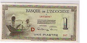 FRENCH INDO-CHINA 1 PIASTRE Banknote