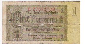 1 REICHSMARK

E-27682709

30.1.1937

P # 173 Banknote