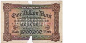 1,000,000 MARK

P-UB   *047017

20.2.1923

P # 86 A Banknote