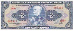 2 CRUZEIROS

SERIE 1078a

067341

P # 151 B Banknote