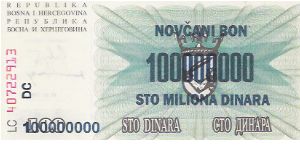 100,000,000 DINARA

LC  40722913  DC

10.11.1993

P # 37 Banknote