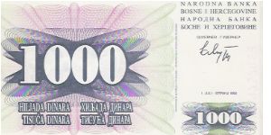 Banknote from Bosnia