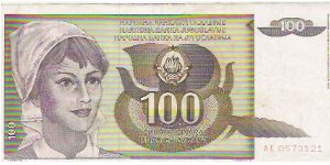 100 DINARA

AE 0573121

P # 108 Banknote