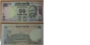 50 Rupees. YV Reddy signature. Banknote