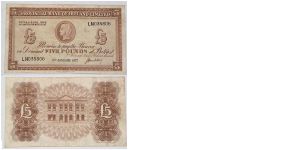 Northern Ireland. 5 Pounds. Provincial Bank of Ireland Ltd.  Banknote