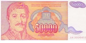 50,000 DINARA

AA 3000455

P # 142 A Banknote