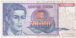 500,000 DINARA

AA 7380866

P # 119 Banknote