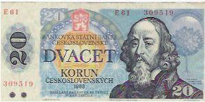 20 KORUN

E61  309519

P # 95 Banknote