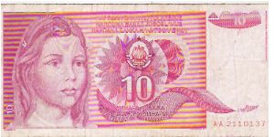 10 DINARA

AA 2110137

1.9.1990

P # 103 Banknote