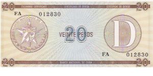 20 PESOS

FA  012830

P # FX 31 Banknote