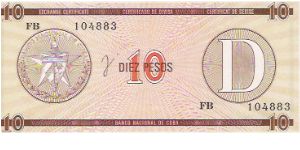 10 PESOS

FB  104883

P # FX 30 Banknote