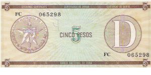 5 PESOS

FC  065298

P # FX 29 Banknote