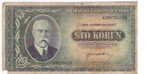 100 KORUN

GN876536

P # 63 A Banknote