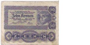 10 KRONEN

1027  386028

2.1.1922

P # 75 Banknote