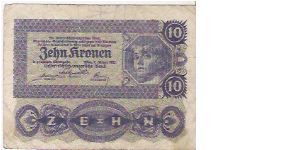 10 KRONEN

1027  386028

2.1.1922

P # 75 Banknote