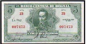 5 Bolivanos__
Pk 129__

L.20-07-1928
 Banknote