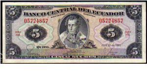 5 Sucres__
Pk 108 b
__
20-04-1983__

- Series H/Y -
 Banknote