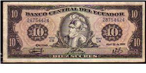 10 Sucres__
Pk 121
__
29-04-1986__

- Series L/M -
 Banknote