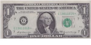 1969 A $1 CHICAGO FRN   **STAR** NOTE


#2 OF 5 CONSECUTIVE Banknote