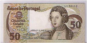 PORTUGAL-50 ESCUDOS Banknote