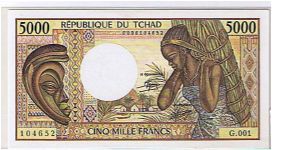 CHAD 5000 FRANCS Banknote