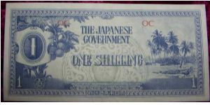 Japanese Invasion Money, Oceania. 1 shilling. Banknote