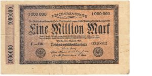 P93
1 Million Mark Banknote
