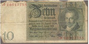 P180
10 reichsmark Banknote