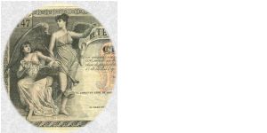 Detail of Cuba 5 Pesos, 1891. Banknote