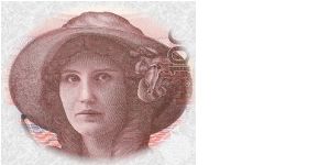 Detail of Norway 100 Kr. 1998, with detail of Kirsten Flagstad, an opera singer. Banknote