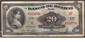 20 Pesos__
pk# 54 g__
18-03-1959
 Banknote