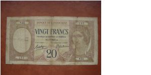 New Caledonia 20 francs 1929(ND)NOUMEA Banknote