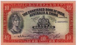 CHARTERED BANK $10 Banknote