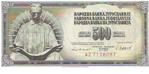 500 DINARA

AZ7178097

4.11.1981

P # 91 B Banknote