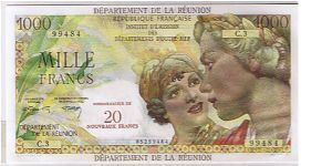 REUNION -1000 FRANCS Banknote
