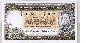 COMMONWEALTH BANK
10/- THE LAST SHILLINGS BEFORE DECI. Banknote