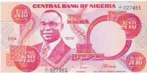 10 NAIRA

O/31  027461

P # 25 G Banknote