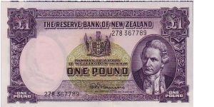 BANK OF NZ 1 POUND Banknote