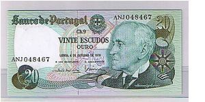 BANK OF PORTUGAL
20 ESCUDOS Banknote