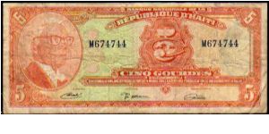 5 Gourdes__
Pk 202 Banknote