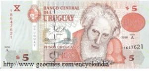 Uruguay 5 Pesos
A Series Banknote