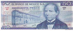 50 PESOS

U 6017445

SERIE EP

8.7.1976

P # 65 B Banknote