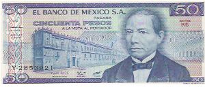 50 PESOS

Y 2853921

SERIE KE

27.1.1981

P # 73 Banknote