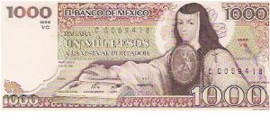 1000 PESOS

CC 059418

SERIE VC

7.8.1984

P # 80 B Banknote