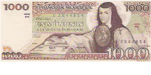 1000 PESOS

U 3N44654

SERIE PK

27.1.1981

P # 76 A Banknote