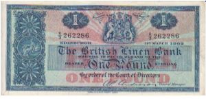 British Linen Bank £1

The British Linen Bank was taken over by the Royal Bank Of Scotland in 1969 but remained until 1999 as a Merchant Bank Banknote