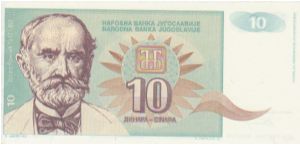 Yugoslavia 10 Dinars dated 1994 Banknote