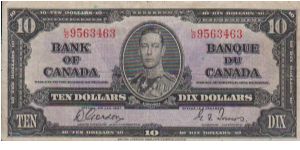 Canada George VI $10 dated 1937 Banknote