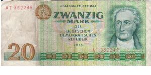 East Germany 10 Marks dated 1975 Banknote