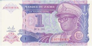 Zaire 1 Nouveau Zaire dated 1993 Banknote